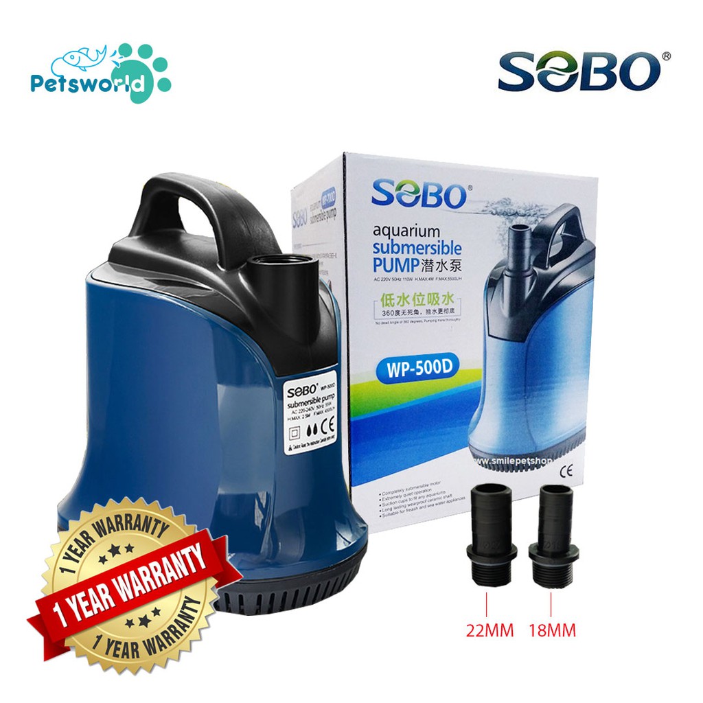 SOBO WP500D Aquarium Submersible Water pump aquaponic pump pam air
