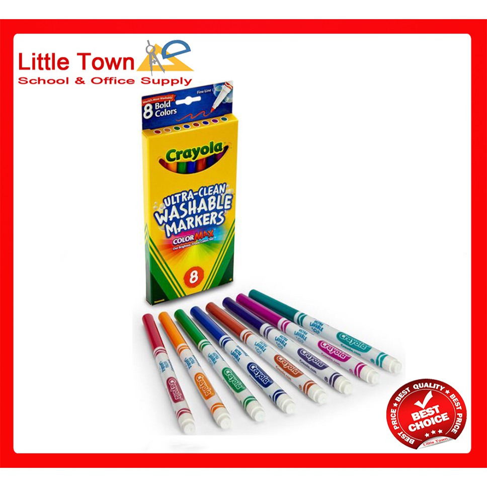 Crayola UltraClean Washable Fine Line Markers, Bold Colors Shopee