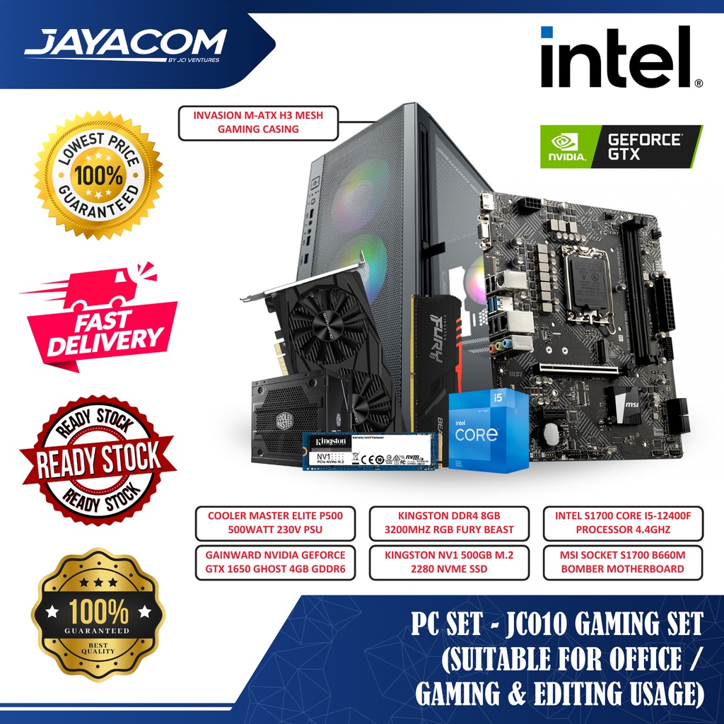 PC Set - JC010 Gaming Set (Suitable For Office / Gaming & Editing Usage ...