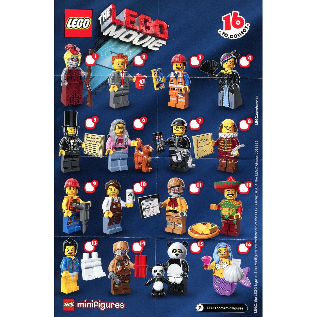 LEGO 71004 Minifigures The Lego Movie Series 1 - Complete Set 16 ...