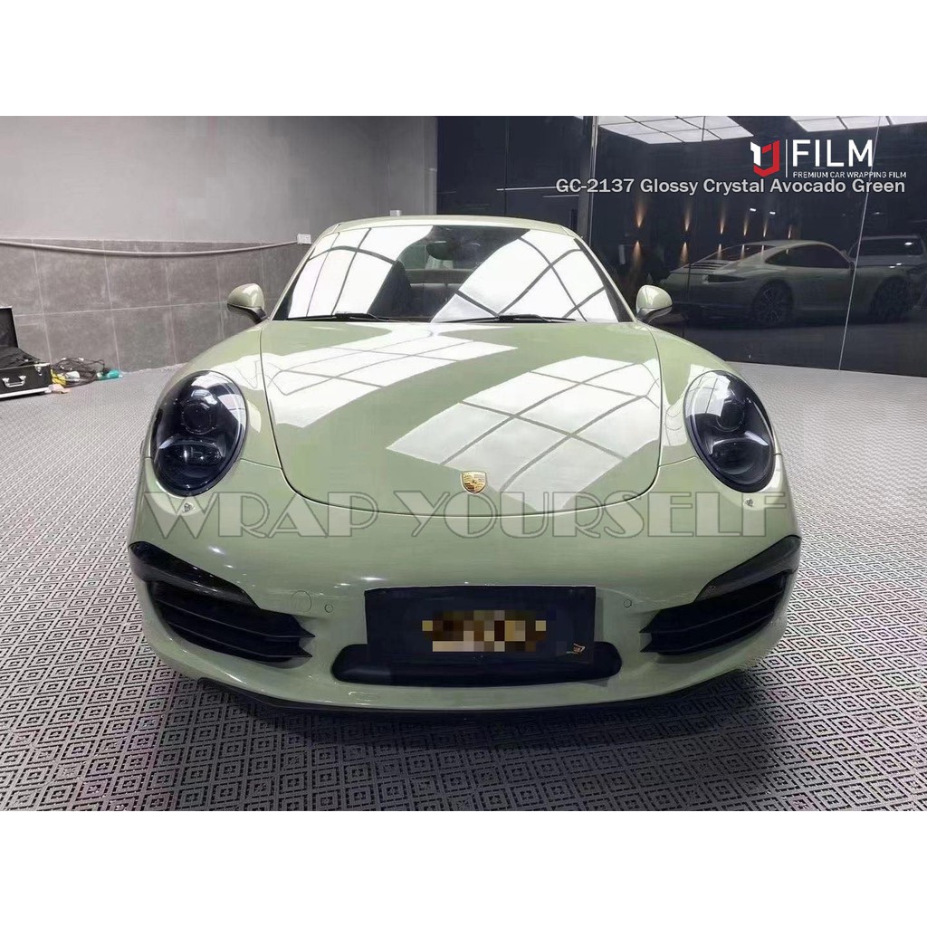 Gc-2137 Glossy Crystal Avocado Green wrap air free Yajiu Derek car wrap ...