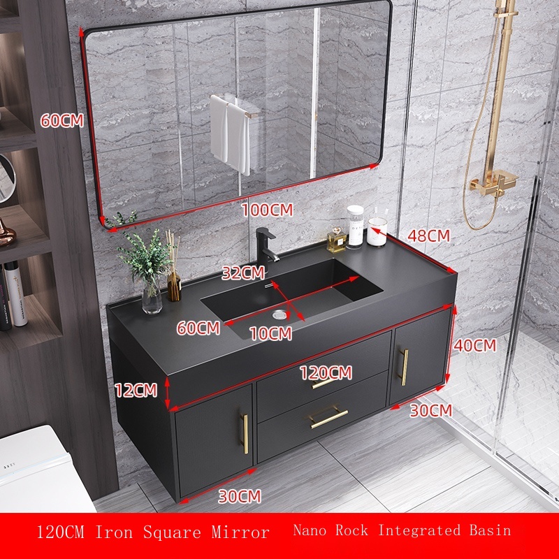 Modern minimalist bathroom cabinet combination one washbasin washbasin ...