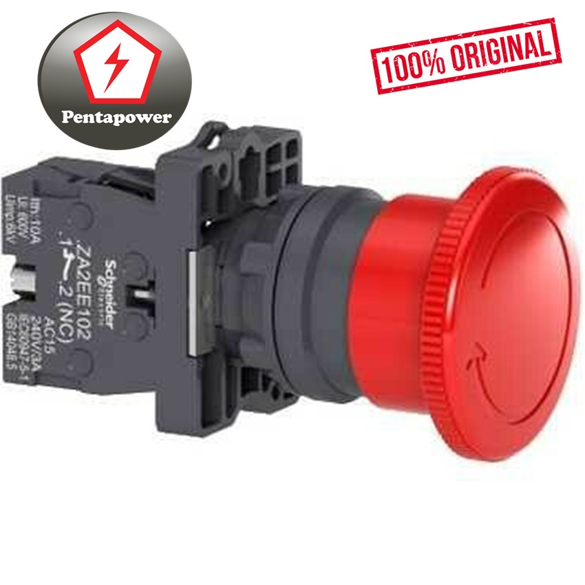 SCHNEIDER XA2ES542 red Ø40 Emergency swtiching off push-button Ø22 non ...