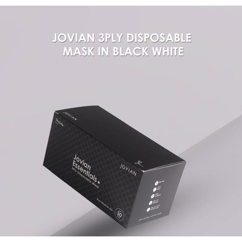 JOVIAN 3PLY MONOGRAM BLACK FACE MASK Shopee Malaysia
