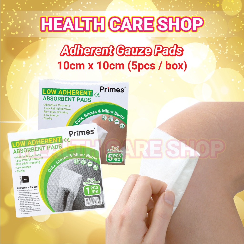 Primes Low Adherent Absorbent Pads 10cm x 10cm ( Menyerap Dan Kusyen ...