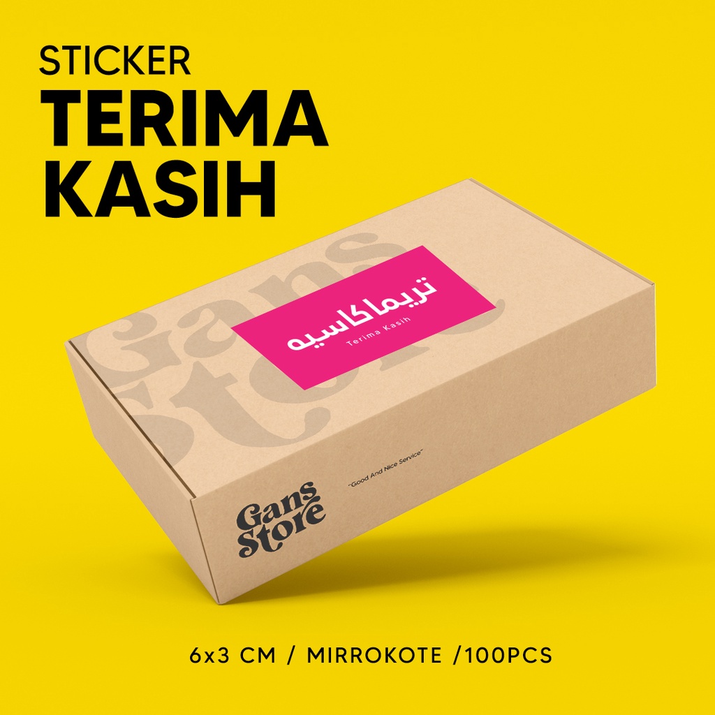 Jawi Thank You Sticker /Jawi Sticker Terima Kasih / Doorgift Sticker ...