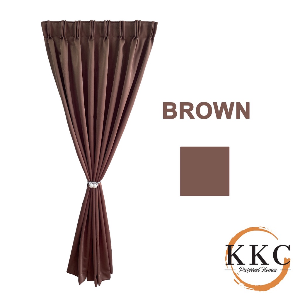 KKC SAKURA Semi Blackout Curtain / Hook Or Eyelet Type / Langsir Pintu ...