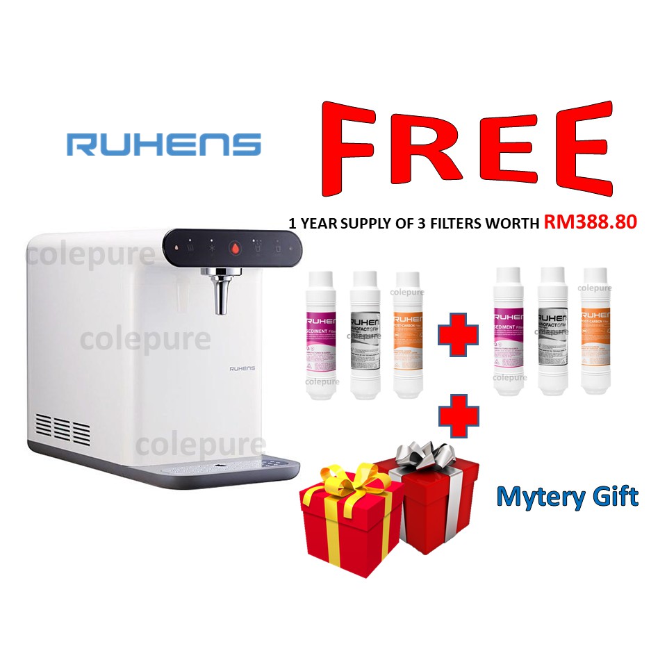 RUHENS 750 Korea Water Dispenser Nano Plus Filter Cartridge Instant Hot Ambient Direct Cold ECO