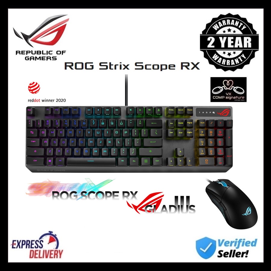 [Bundle Set] Asus XA05 ROG Strix Scope RX + Asus P514 ROG Gladius III ...