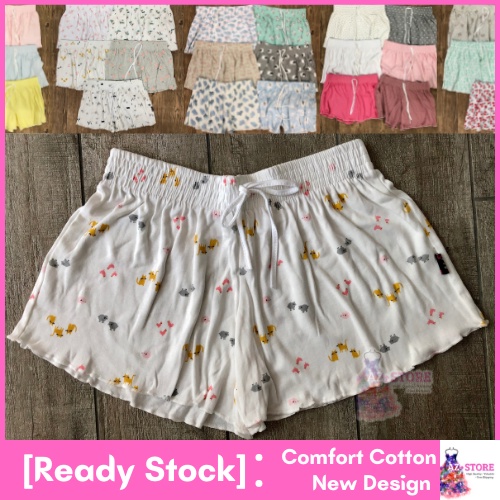Cotton Short Pants Ladies Soft Cotton Casual Short Elastic Waist