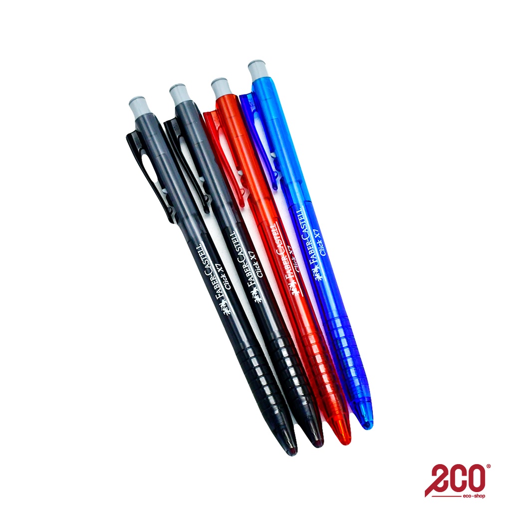 FABER CASTELL Click X7 Ballpoint Pen - Mix 0.7mm (4pcs)