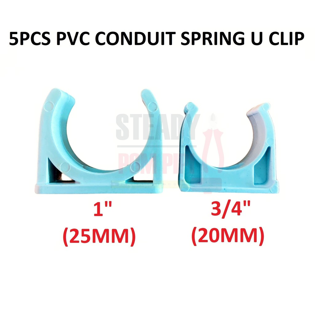 5PCS PVC ELECTRICAL CONDUIT SPRING CLIP / SADDLE U CLIP / WIRING CLIP ...