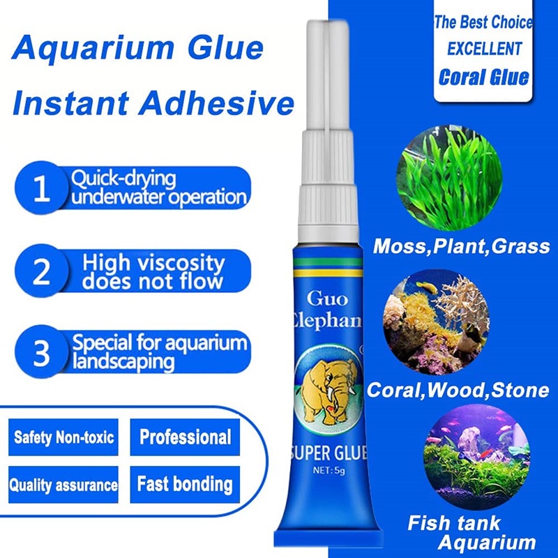 AQUARZOO 5g Instant Aquarium Moss Glue Fish Tank Landscape Safe & Super