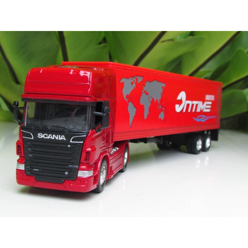 Welly 1/64 Scania V8 R730 Container Truck Trailer Diecast Car Metal 1: ...