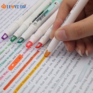HIGHLIGHTER SET Pastel Double Ended Highlighters Cute Cartoon