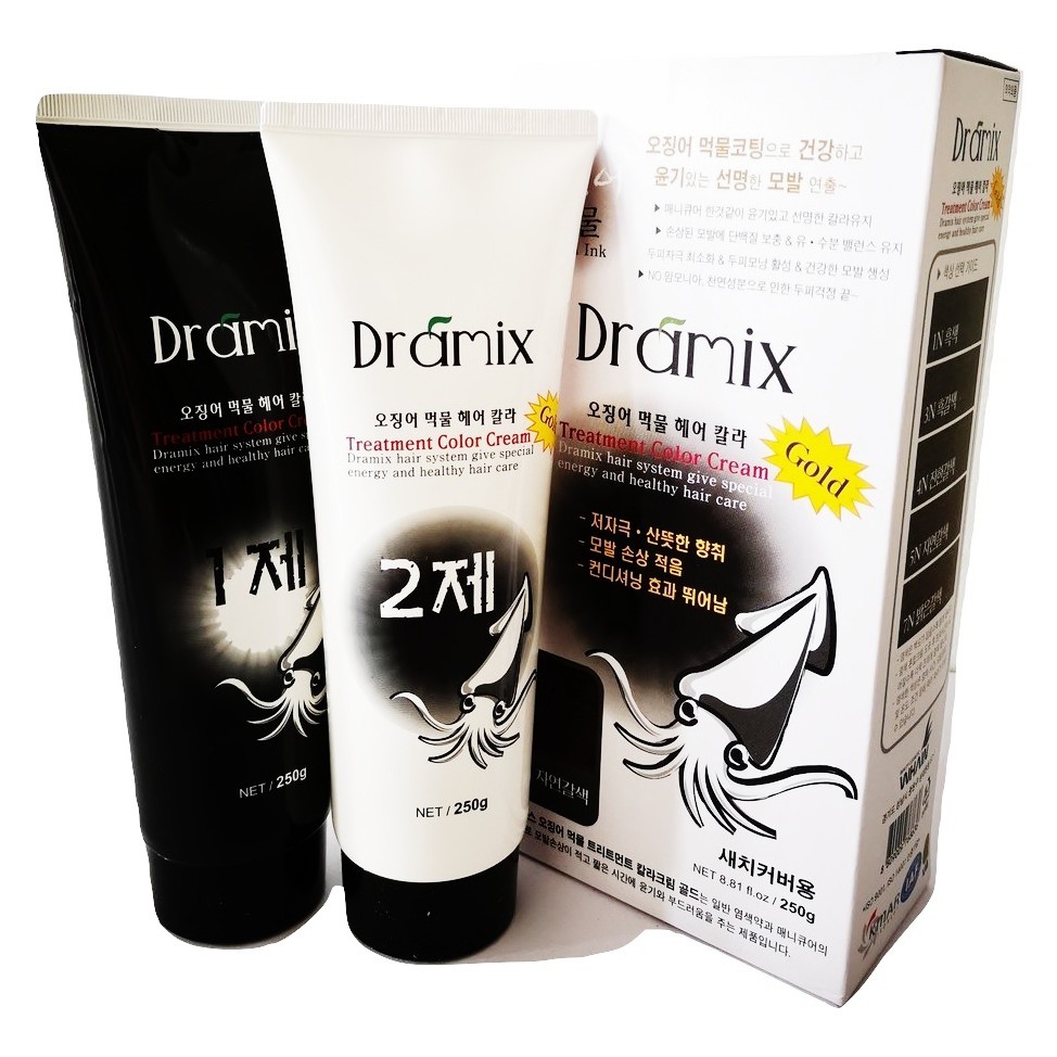 Korea Dramix Squid Ink Treatment Color Cream Natural Brown Shopee Malaysia 