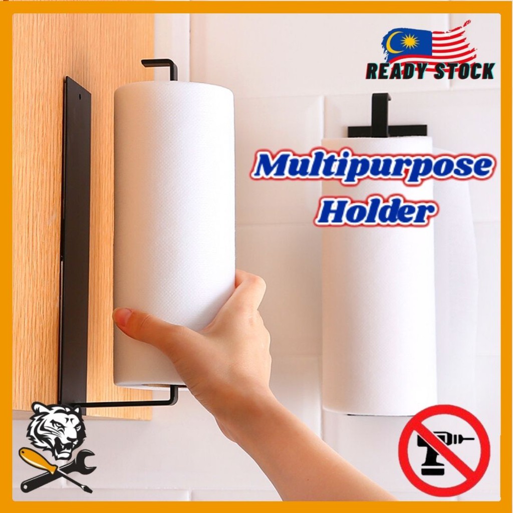 HEAVY DUTY Kitchen Tissue Rack Paper Hanger Rack Holder Cupboard Towel ...