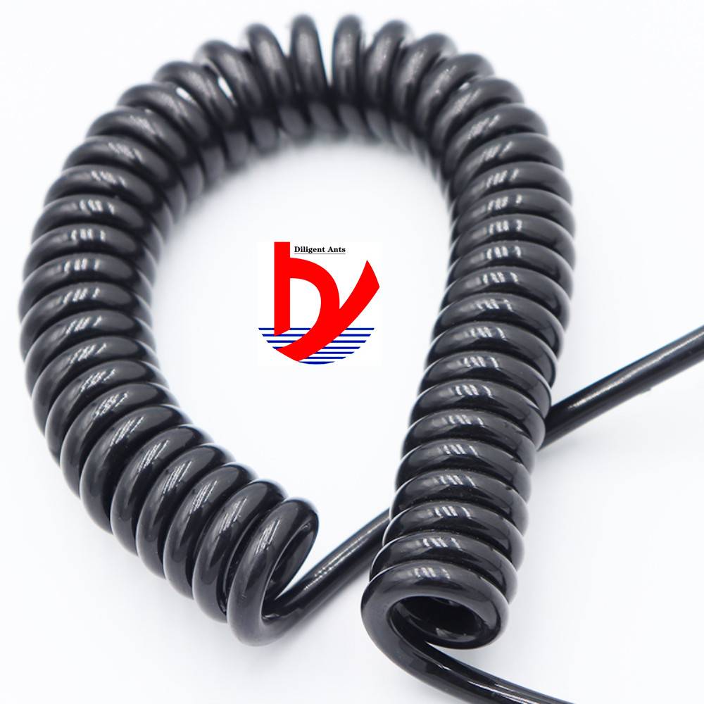 EU 0.75mm2 1mm2 1.5mm2 Retractable Power Cords Spring Wire Coiled Cable