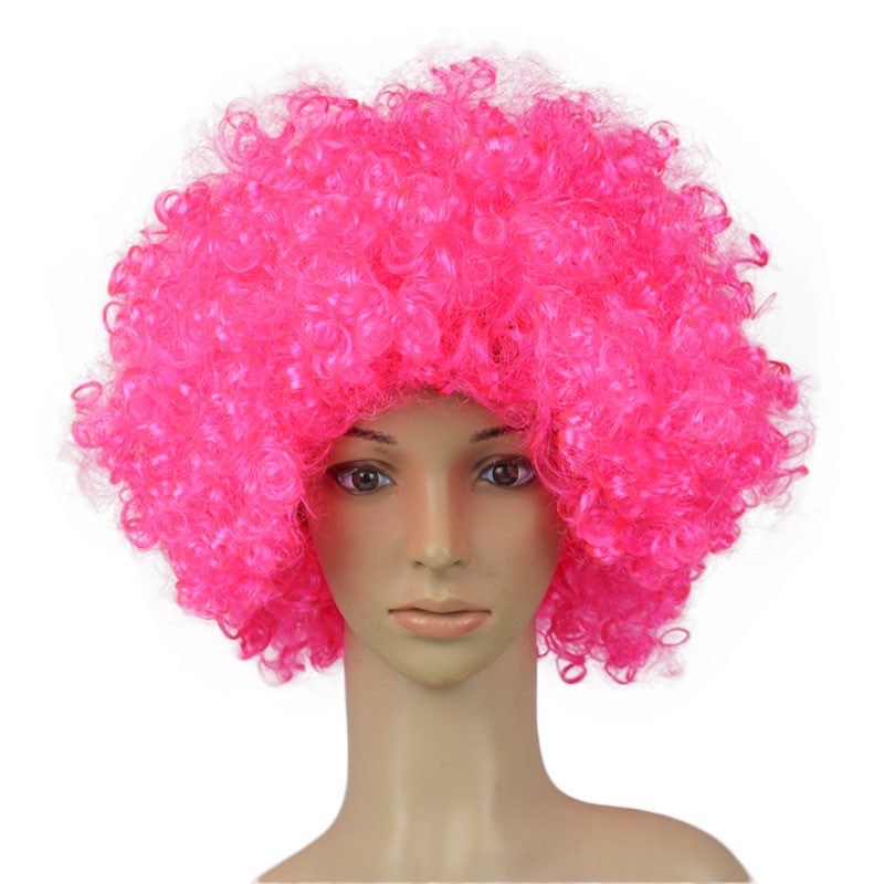 Clown wig and Clown nose. Curly Party Wig ad clown red nose. Rambut ...