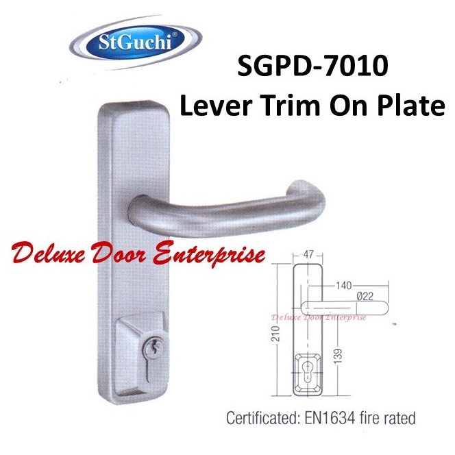 St Guchi SGPD 7010 Lever Trim On Plate for Panic Exit Device Lever ...