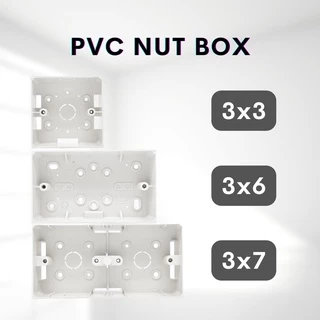 PVC Surface Type Nut Box / Electrical Use Switch Box / Conceal Type Joint Box 3x3 / 3x6 / 3x7 [Ready Stock]