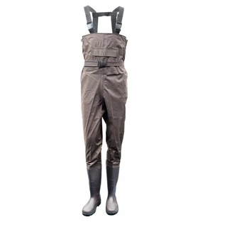 Men's Waterproof PVC Strap Trousers Water Working Jumpsuit Leather Fork  Thickened Fishing Pants Wading Clothes with Shoes