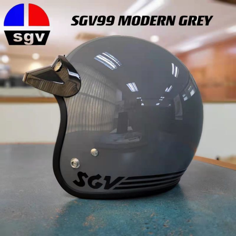 SGV99 MODERN GREY HELMET + BOGO VISOR + BIKKO VISOR 100 ORIGINAL