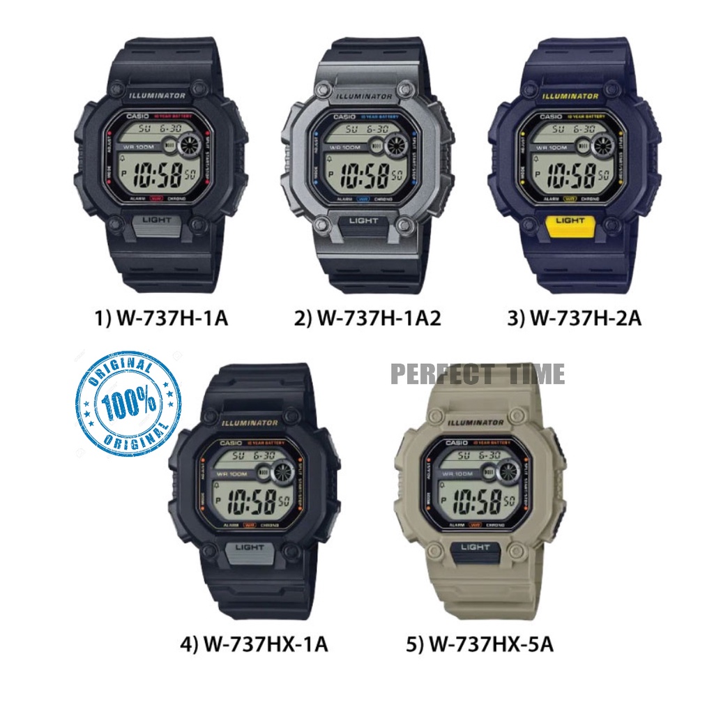 CASIO W-737 H/HX SERIES MEN DIGITAL SPORT CASUAL WATCH CASIO ORIGINAL (2 YEARS WARRANTY ...