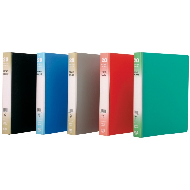 CBE 402A 4 RING BINDER FILE, A4 Refillable Clear Holder Book Fail ...