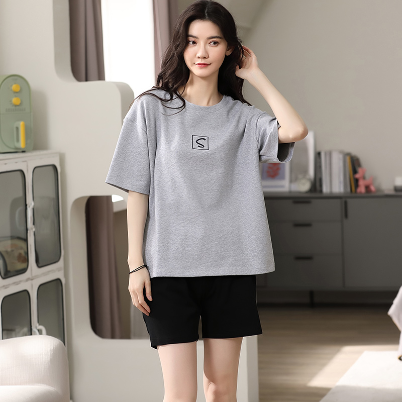 Summer Cotton Gauze Pajamas Women Short Sleeve Pijamas Shorts