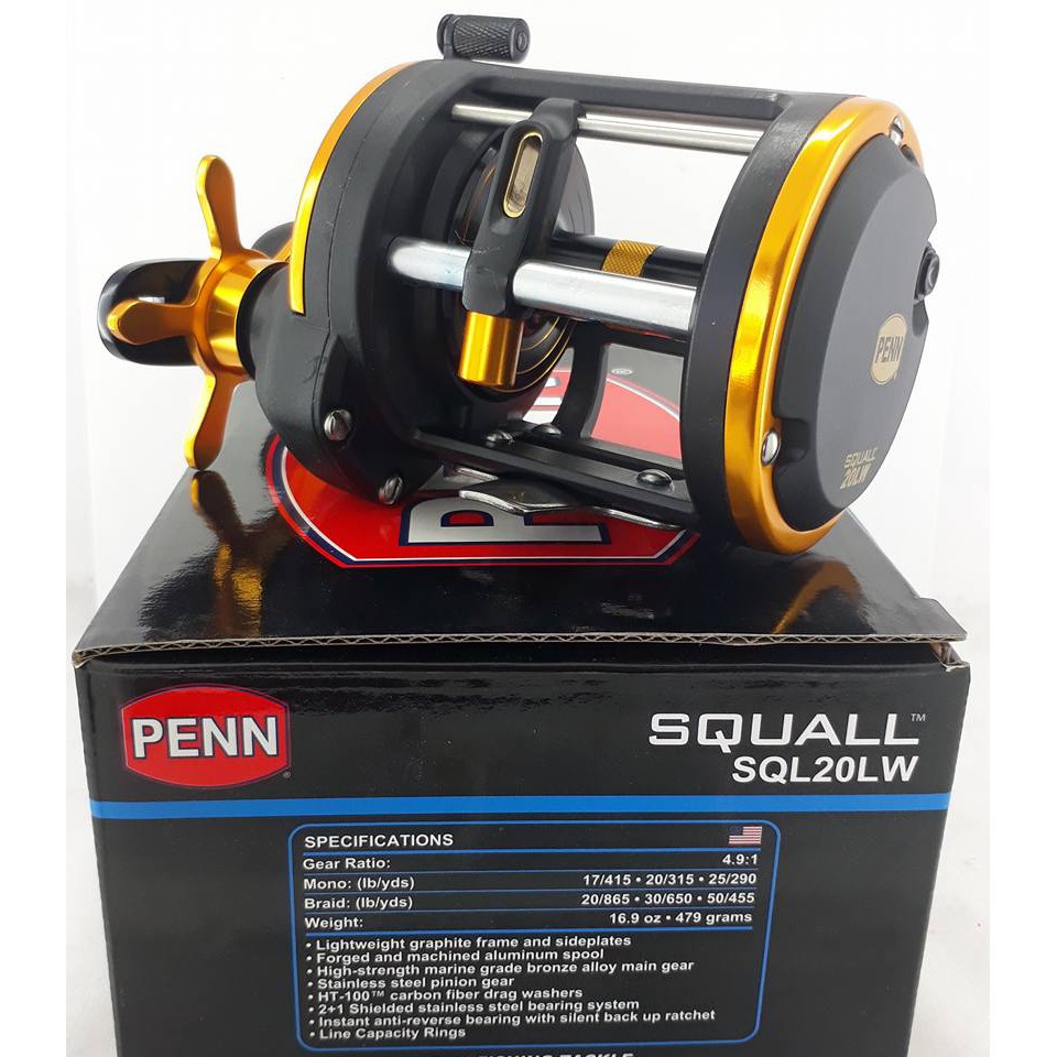 PENN SQUALL LEVELWIND SQL20LW (RIGHT) CONVENTIONAL REELS | Shopee
