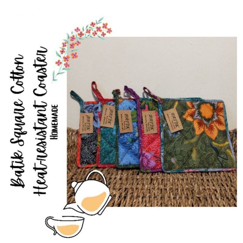 🔥BATIK SQUARE COTTON HEATRESISTANT COASTER (HOMEMADE) Shopee Malaysia