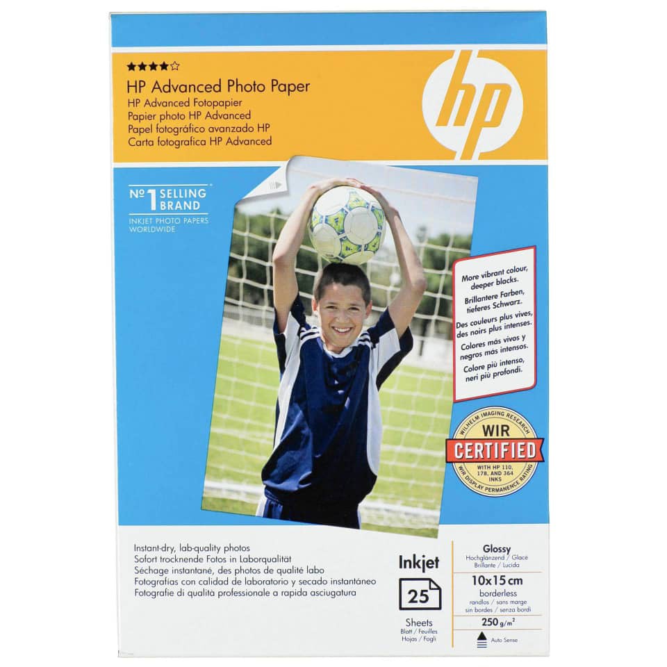 HP Advanced Photo Paper Glossy 25 sheets 4R Size Q8691A Original