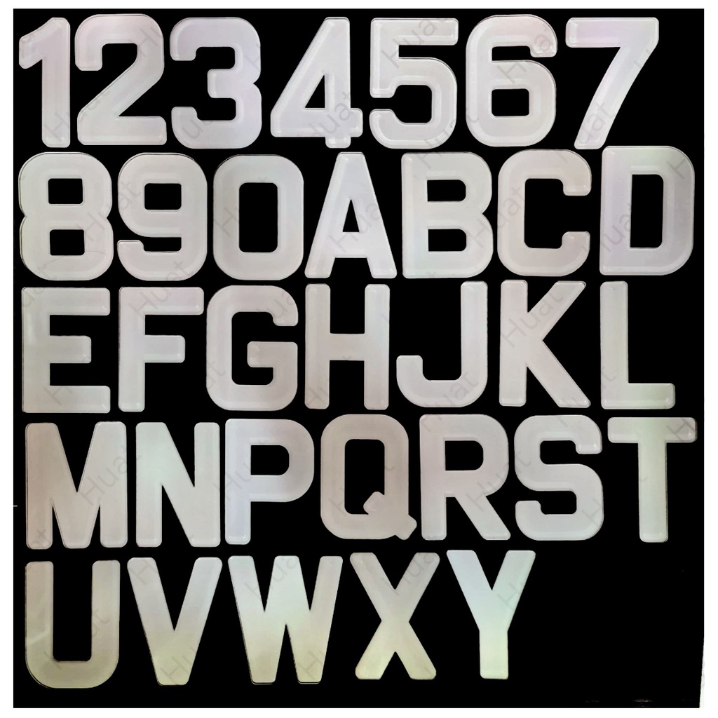 Number Kristal Putih (Untuk Nombor Plate Kereta) Code:W03 | Shopee Malaysia