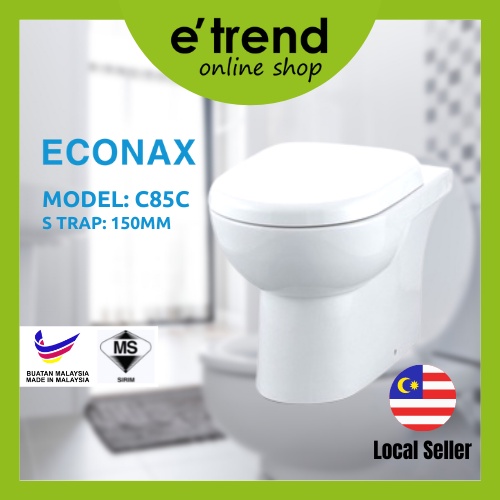 ETREND ECONAX Toilet Back To Wall Water Closet WC Bathroom Toilet Bowl