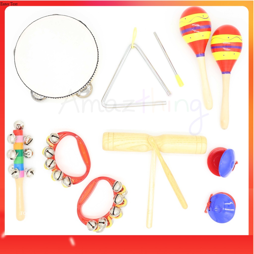 Amazthing 10pcs/set Musical Toy + Percussion Instrument Set Alat-alat ...