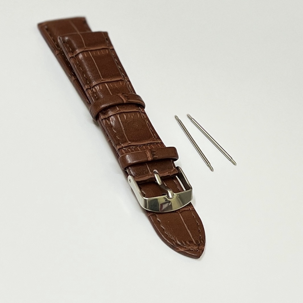 Premier Genuine leather anti allergic watch straps Black, Dark brown