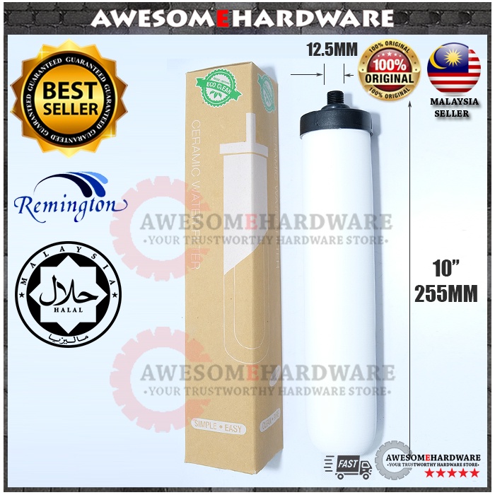 REMINGTON CTC CERAMIC WATER FILTER REFILL (CARBON OR NO CARBON) FLAT