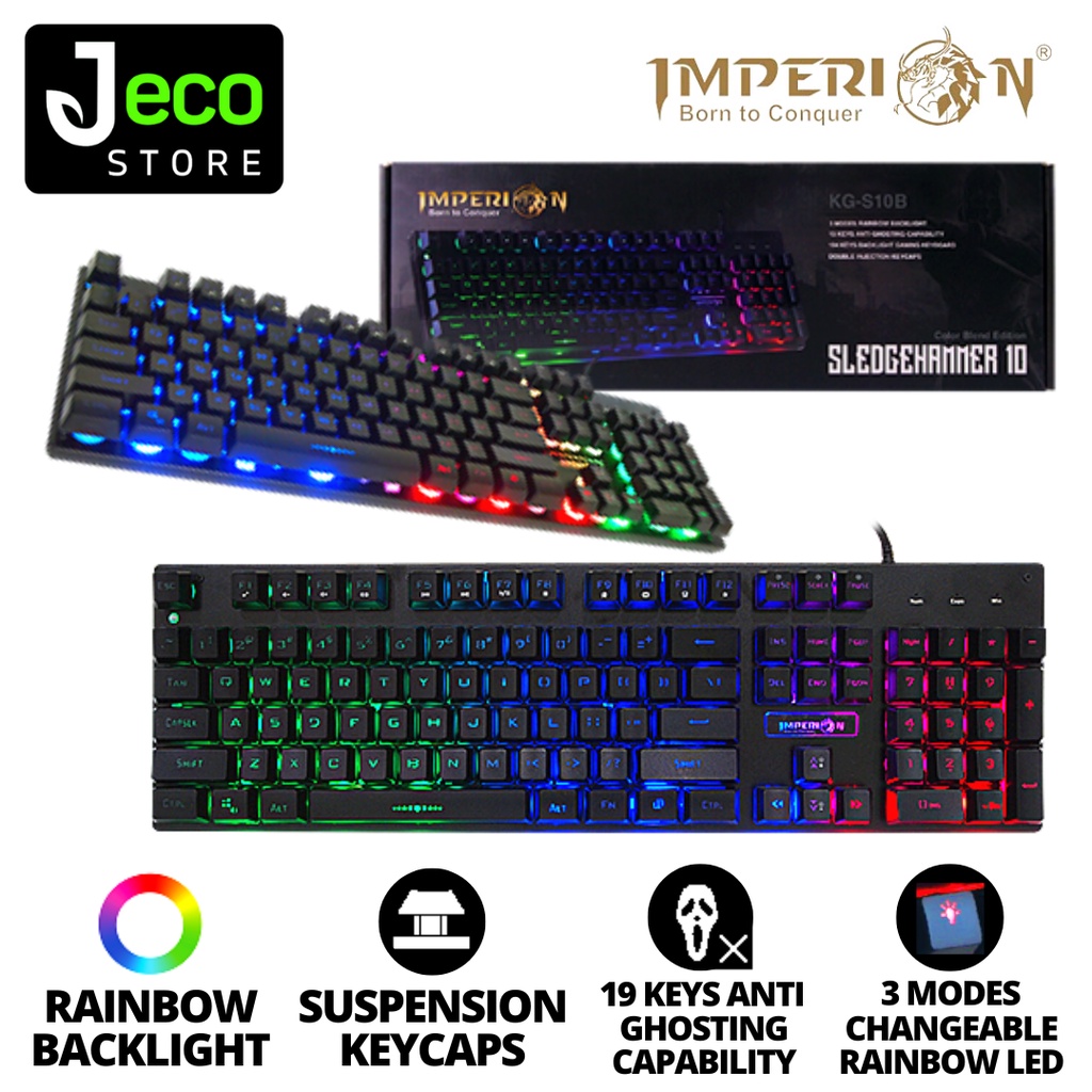 Imperion Sledgehammer 10 104 Keys Gaming Keyboard RGB LED Rainbow