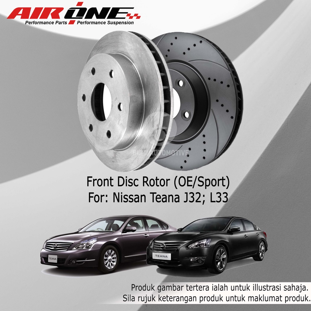 Nissan Teana J32 2.0 / L33 (296mm) Front (Depan) Disc Rotor Disc Brake ...