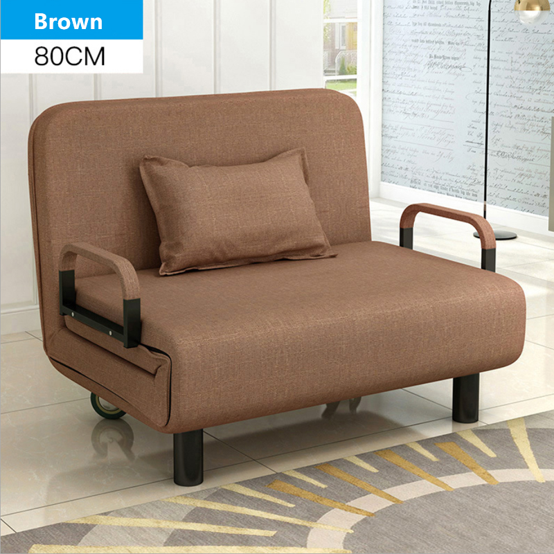 GDeal 80cm Foldable Multifunctional Sofa Bed Come With Blue Brown And ...