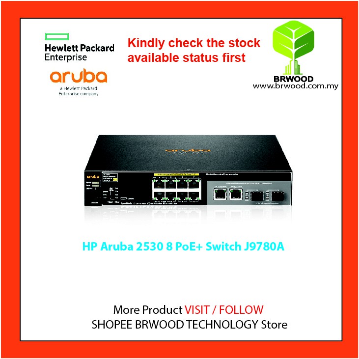 ARUBA J9774A 2530-8G PoE+ Switch 8 ports Gigabit Ethernet Switch - EXCLUANT PSU EUR 115,00 - FR