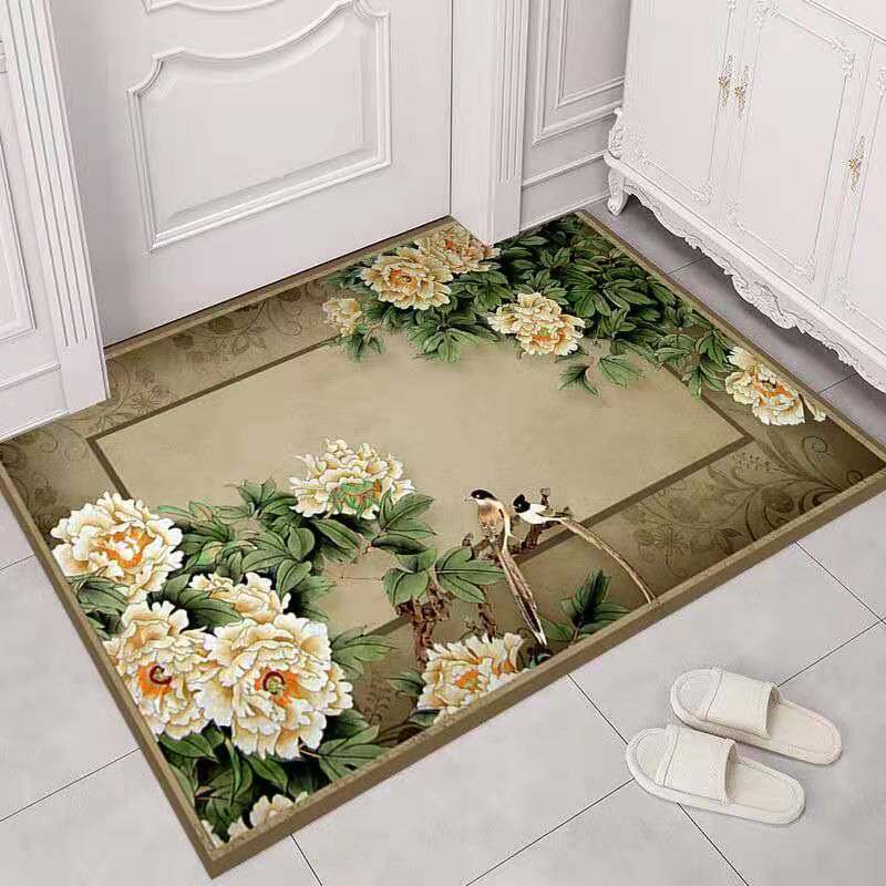 Cartoon Rainbow Carpet Bathroom Toilet Entry Door Foot Pad Simple  Semi-Circular Shaped Absorbent Imitation Cashmere