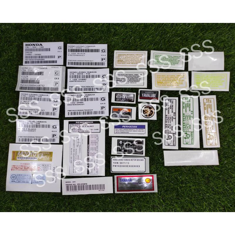 STICKER RESTORE YAMAHA RXZ Y15 125ZR HONDA EX5 REMEMBER COVER RANTAI ...