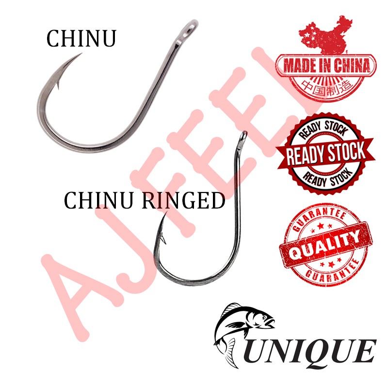 UNIQUE Chinu & Chinu Ringed Fishing Hook High Carbon Steel Mata Kail