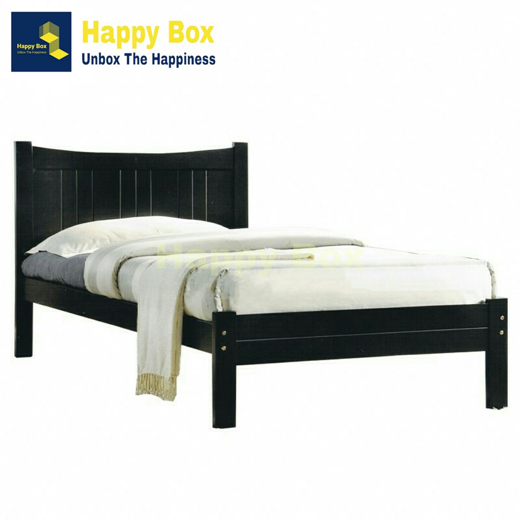 Happy Box Furniture Solid Wood Single Bed / Katil Single Shopee Malaysia