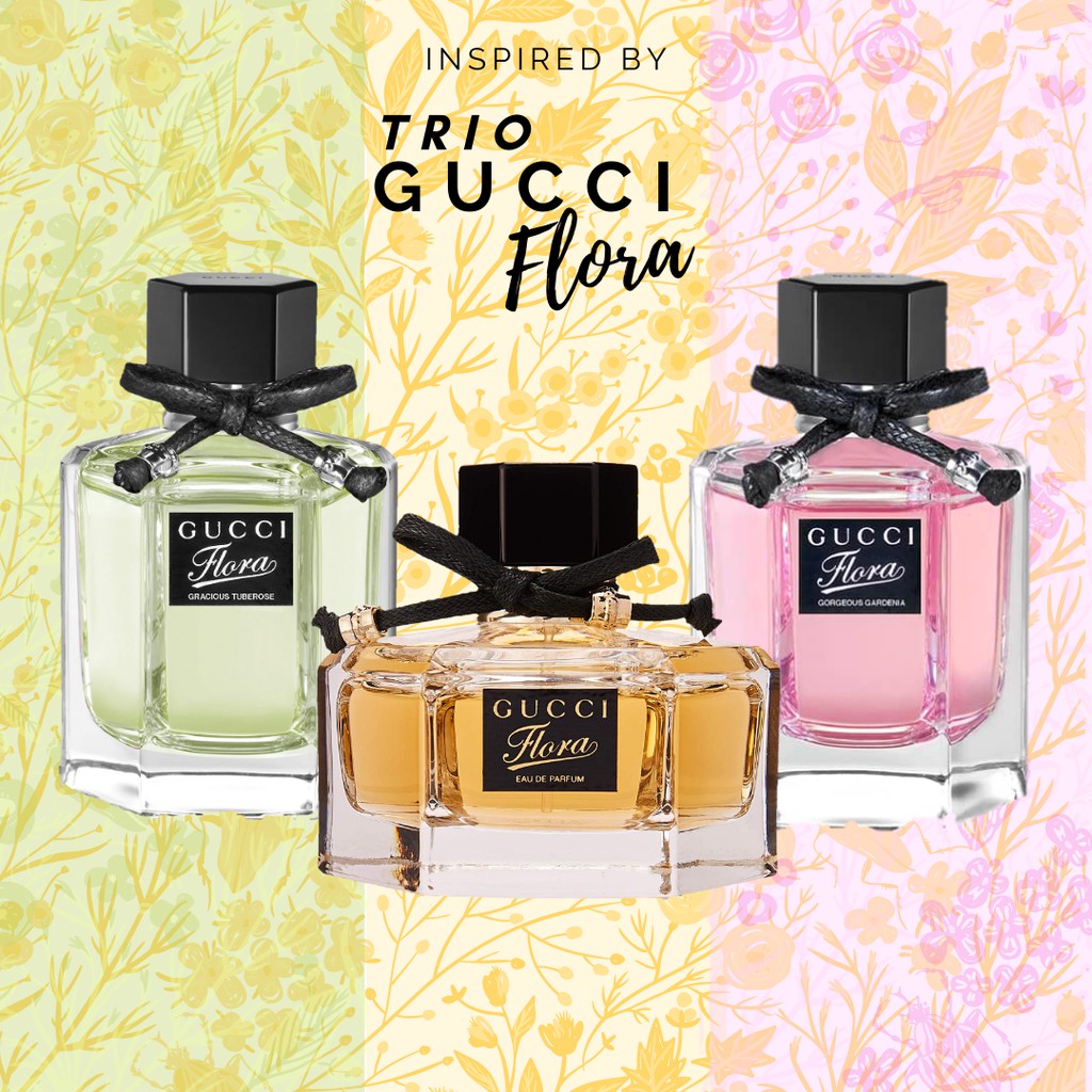 NEW ARRIVAL HIGH QUALITY EDP INSPIRED BY TRIO G Flora Gorgeous Gardenia Gracious Tuberose 35ML For Her