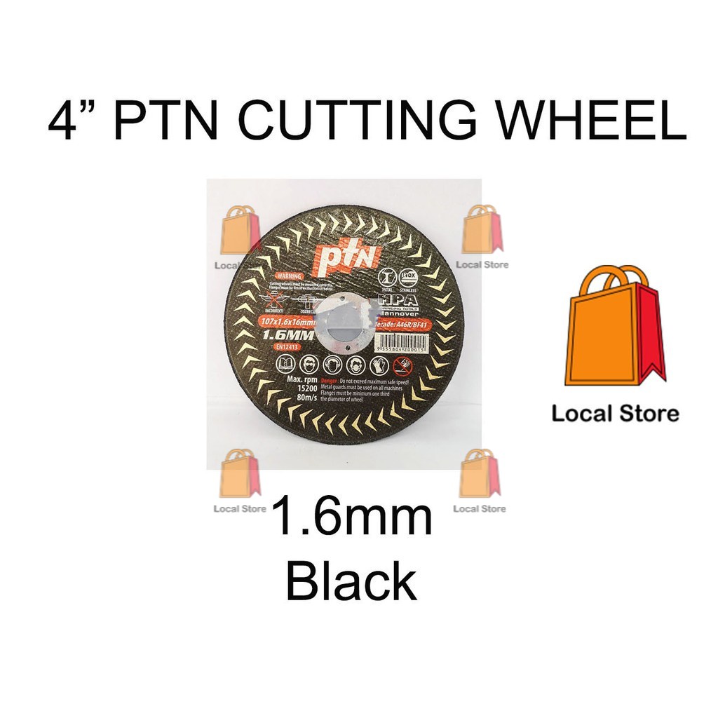 [ 1 PCS ] PTN 4 inch Steel Cutting Disc 107 x 1.6 x 16mm Angle Grinder ...