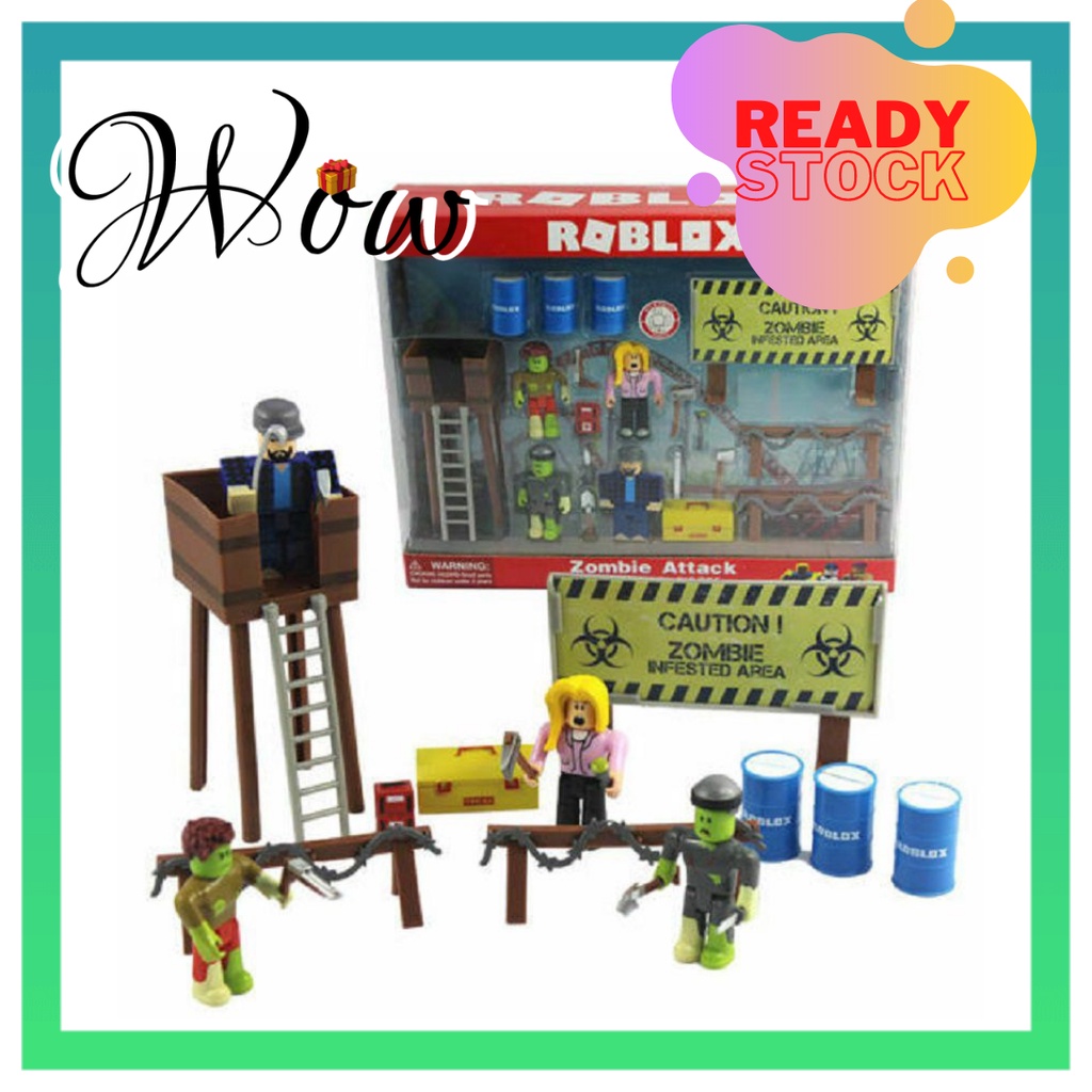 Ready Stock Roblox Toys Robux Zombie Attack Action Figures Playset 21Pcs Toy Birthday Gift Roblox New Cake Decoration Shopee Malaysia