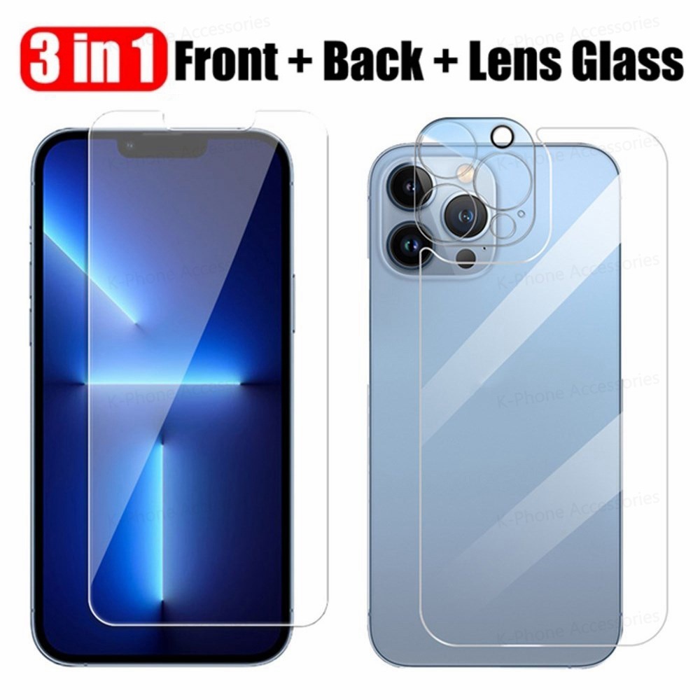 [3-in-1] Camera Protective Film For IPhone 11/IPhone 12/ IPhone 13/ 14,  Front And Rear Screen Protective Film Toughened Glass Anti-scratch Film